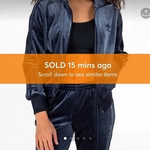 Adidas Originals Navy Blue Velvet Track Jacket